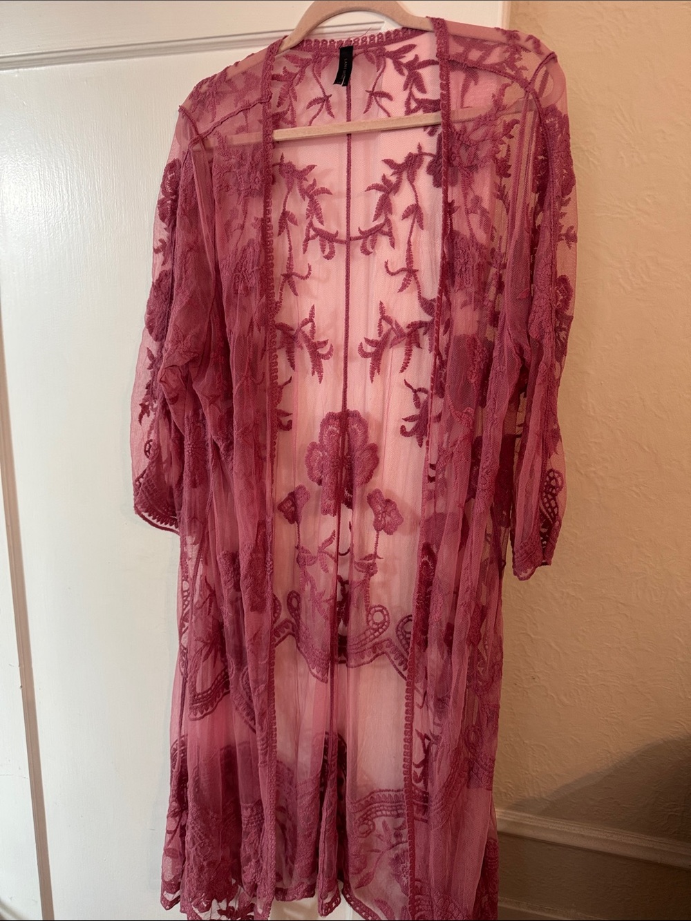 Lane Bryant Floral Lace Kimono Cardigan Size 14/16